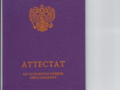 Аттестат за 9 класс 2014